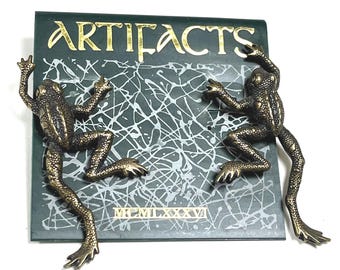 Vintage JJ 1986 Signed FROG Pierced Earrings Jonette Jewelry Artifacts