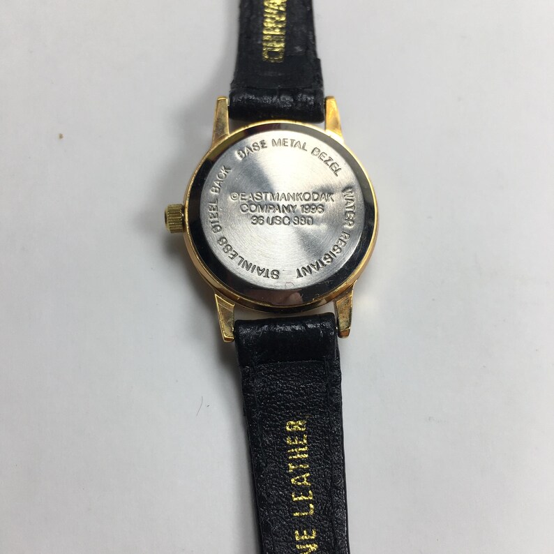 1996 KODAK Olympic Sponsor Womens Wrist Watch Leather Band Vintage Working zdjęcie 5