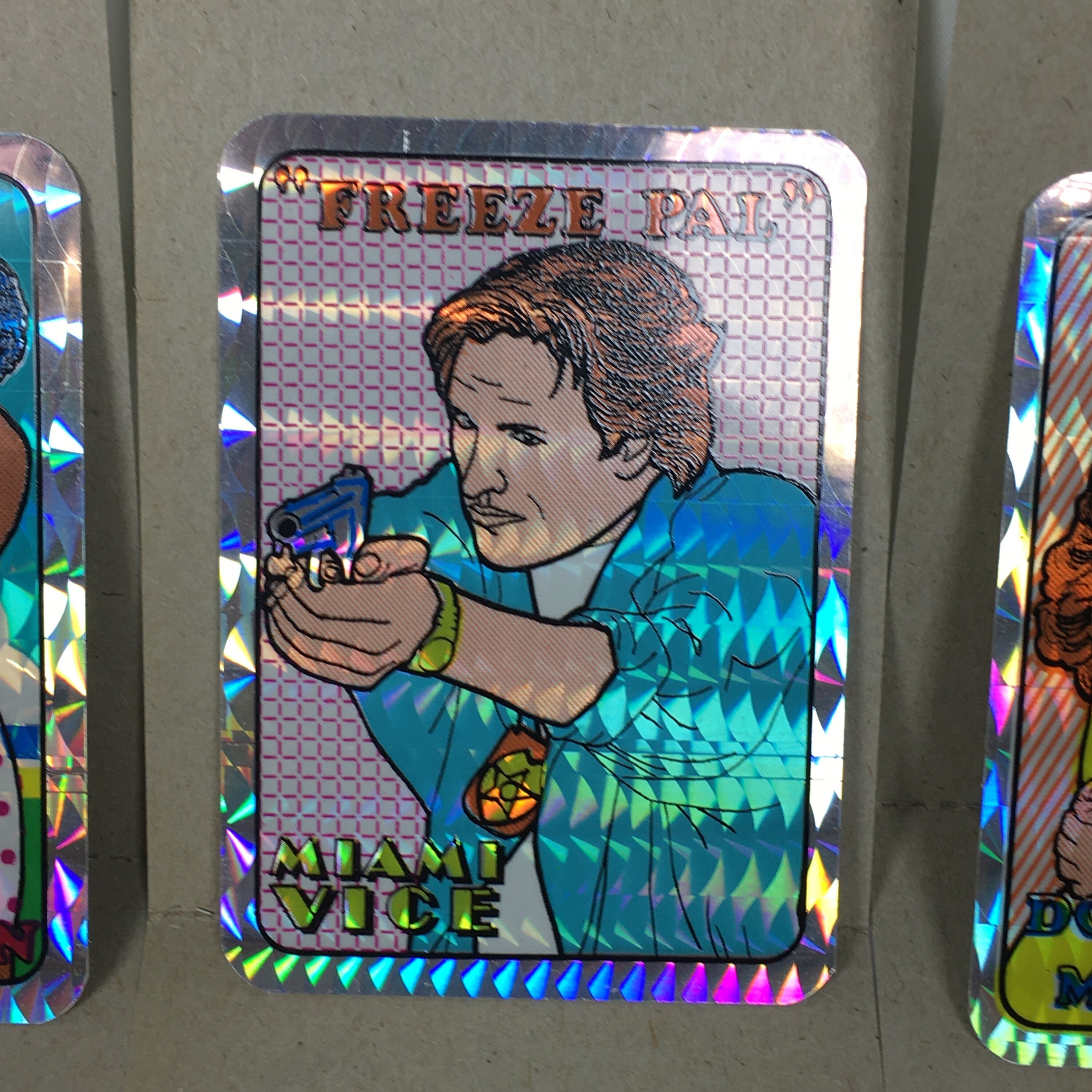 1980s Vintage Miami Vice Prism Vending Machine Sticker Lot