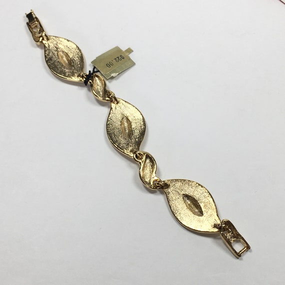 Vintage Tagged Genevieve Link Bracelet 70s Gold T… - image 2