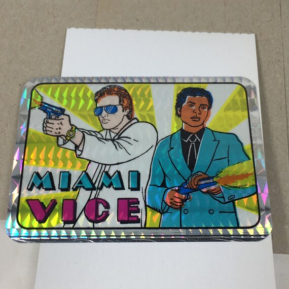 1980s Vintage Miami Vice Prism Vending Machine Sticker Lot