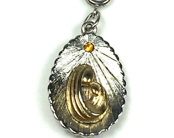 vintage 1976 Sarah Coventry Charm Édition Limitée Mère Enfant Madonna