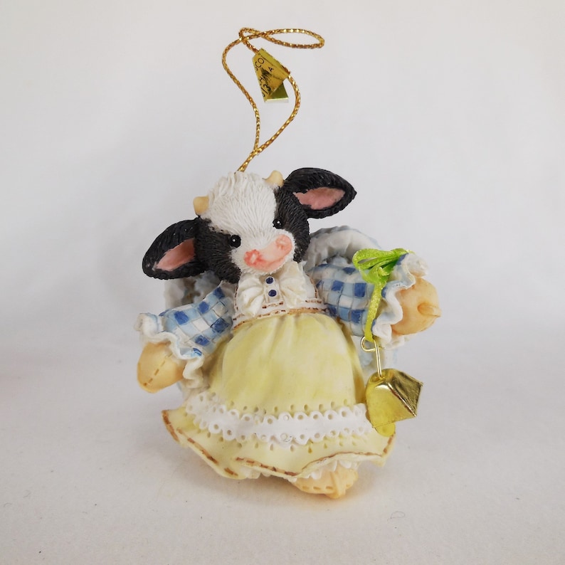 Enesco 1994 Mary/'s Moo Moos Hanging Ornament Angel With Bell 651613