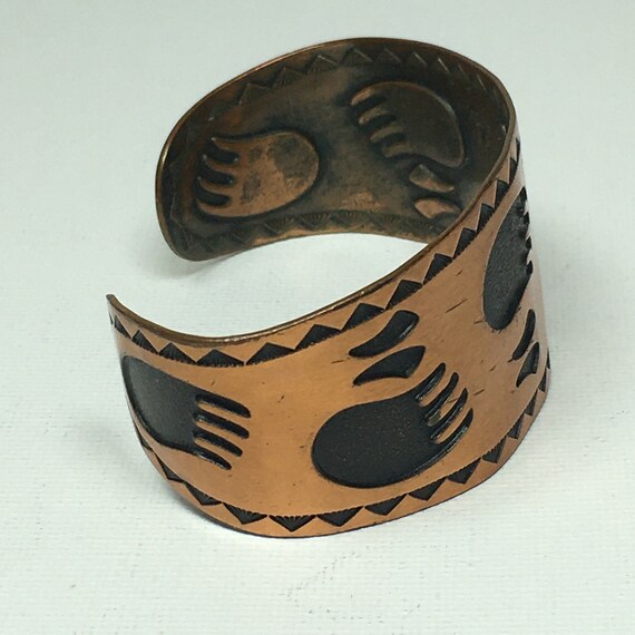 Solid Copper Bear Claw Design Cuff Bracelet Bell … - image 9
