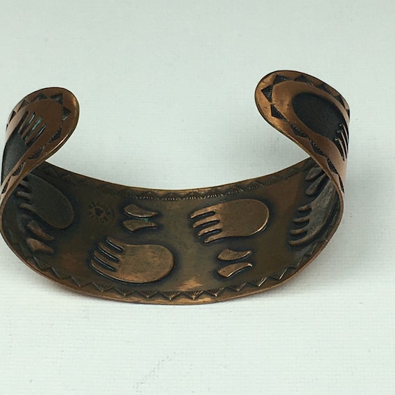 Solid Copper Bear Claw Design Cuff Bracelet Bell … - image 10
