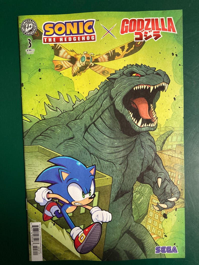 Godzilla Guide Book Sonic the Hedgehog X Godzilla # 3 Comic by IDW Comics - Etsy