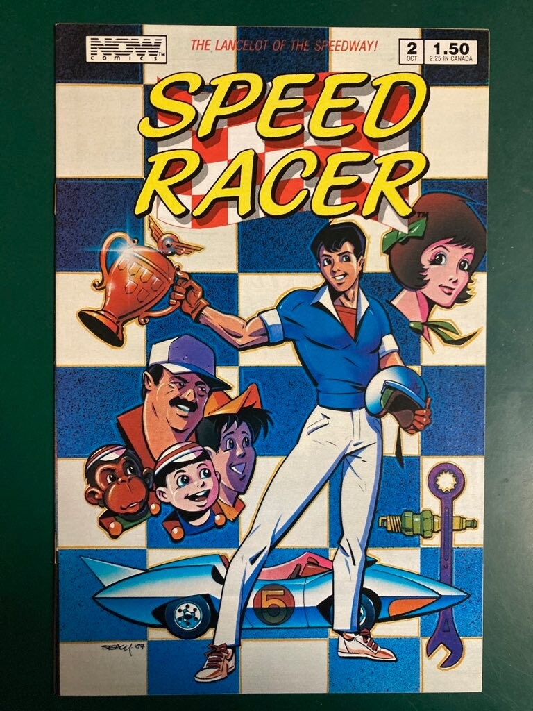 SPEED RACER & THE MACH 5 ORIGINAL COMIC ART COLOR SKETCH 2 ON CARD STOCK