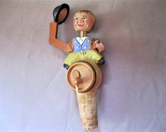 Arni Carved Mechanical Wood Cork Bottle Stopper