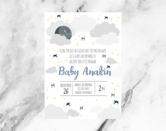 STAR WARS Baby Shower/ Baby/ Boy/ Girl/ Stars/ Clouds/ Death Star