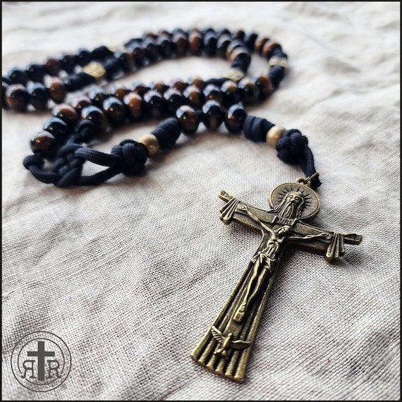 Rugged Rosaries - Black Paracord Rosary for Catholic Men