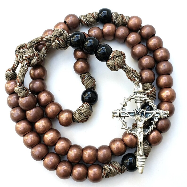 Copper Paracord Rosary Rattlesnake Camo Etsy