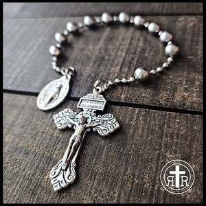 Rugged Rosaries® WWI Battle Beads Combat Pocket Catholic Rosary Pardon Crucifix image 2