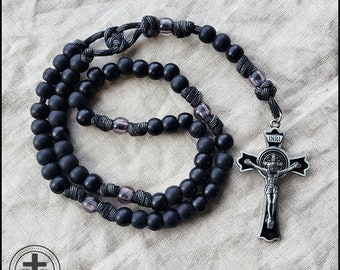 Black Monk Rosary by Rugged Rosaries® - The Original Paracord Rosary Bestseller