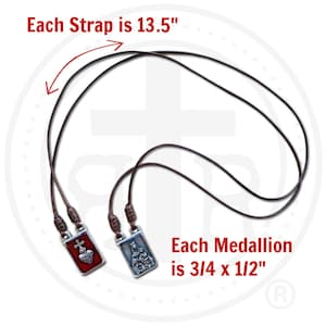 Brown Wool Scapular Striking Red Enamel with Wool Inserts Powerful Protection Catholic Gifts from Rugged Rosaries image 6