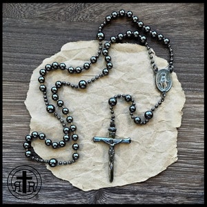 Rugged Rosaries® WWI Battle Beads Combat Rosary in Gunmetal Catholic Rosary image 2