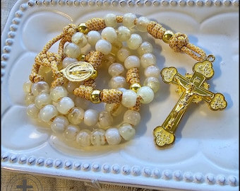 Rugged Rosaries® Golden Mother Mary Miraculous Rosary - Strong Unbreakable Rosary