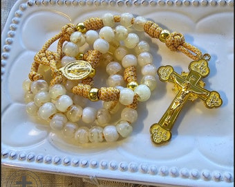 Rugged Rosaries® Golden Mother Mary Miraculous Rosary - Strong Unbreakable Rosary