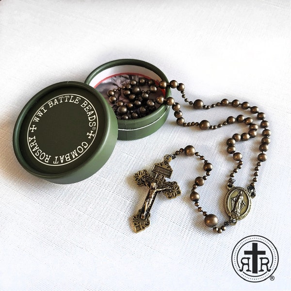 Rugged Rosaries® - WWI Battle Beads® Combat Rosary in Antique Bronze