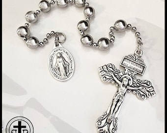 Rugged Rosaries® WWI Battle Beads Combat Pocket Catholic Rosary - Pardon Crucifix