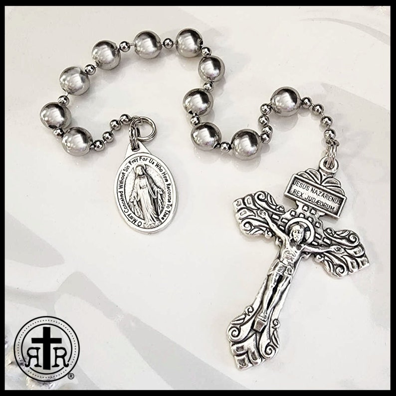 Rugged Rosaries® WWI Battle Beads Combat Pocket Catholic Rosary Pardon Crucifix image 1