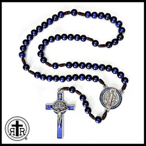 Rugged Rosaries® Blue Wooden Beads and Stunning St. Benedict Rosary - Etsy