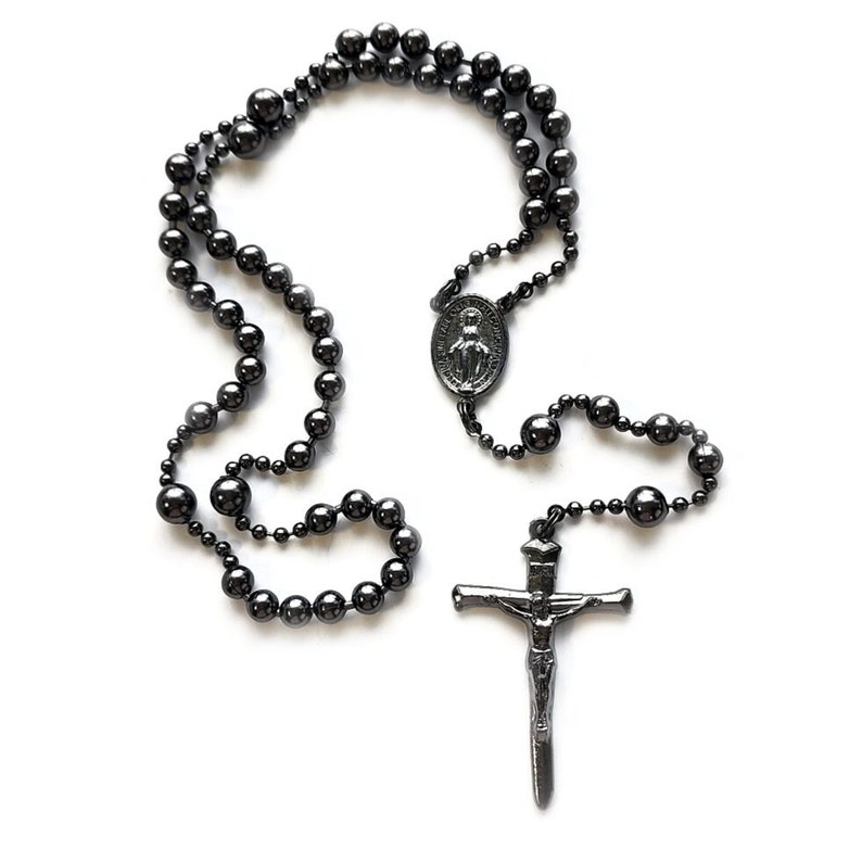 Rugged Rosaries® WWI Battle Beads Combat Rosary in Gunmetal Catholic Rosary image 3