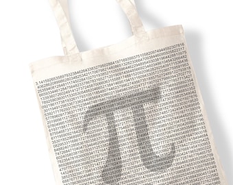 Digits of Pi Tote Bag - Mathematical Equation 3.14 Symbol Intellectual Euclidean Geometry