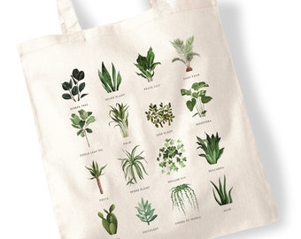 Houseplants Cutting Tote Bags - Watercolour, Pressed Flowers, Water Colour, House Plants, Watercolor Illustration Totes