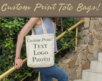 Custom Printed Personalised Canvas Tote Bag Shoulder Bag Shopping Bag - Photo, Logo, Text, Slogan, Business, Event, Bulk buy, Wholesale Bags