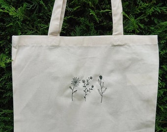 flower wave quilting tote (white)（Beautiful flower design