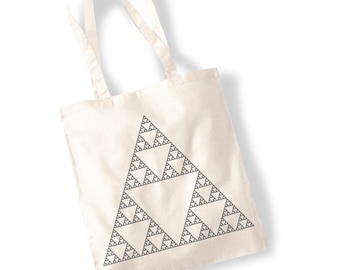 Sierpiński Triangle Tote Bag – Fractal Math Gift – Geometric Canvas Bag for Math Lovers – STEM Teacher Shopping Tote – Eco-Friendly Reusable