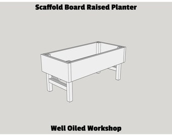 Scaffold Board Raised Bed Planter Woodworking Plans - Instant Download PDF - Gardening DIY Herb Garden, Wildflower Bee Friendly - Schematics