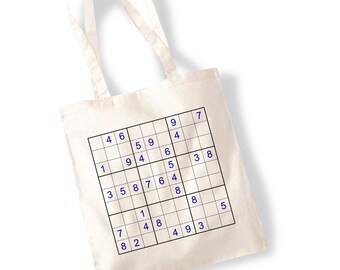 Sudoku Lover Tote Bag – Funny Puzzle Gift – Canvas Bag for Sudoku Fans – Math Brain Teaser Shopping Tote – Eco-Friendly Reusable Bag