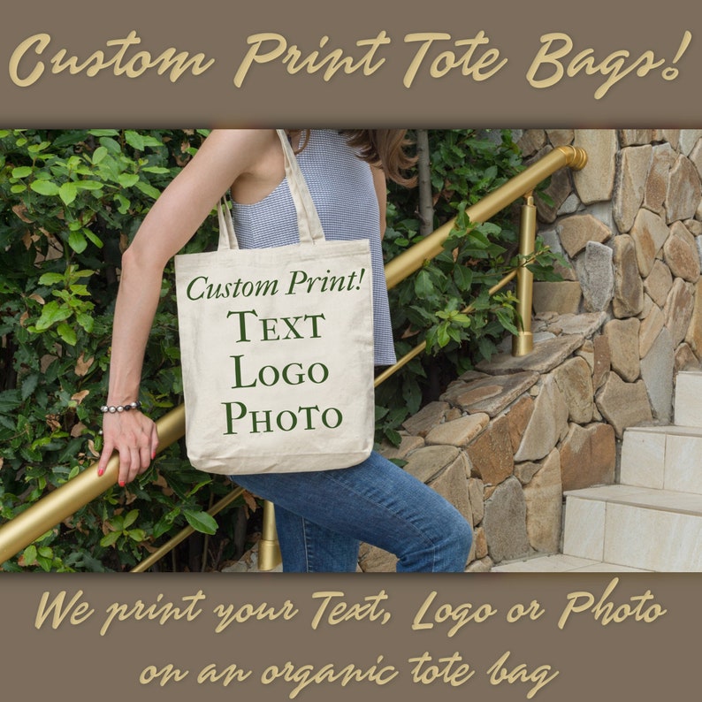 Custom Printed Personalised Canvas Tote Bag Shoulder Bag Shopping Bag - Photo, Logo, Text, Slogan, Business, Event, Bulk buy, Wholesale Bags 