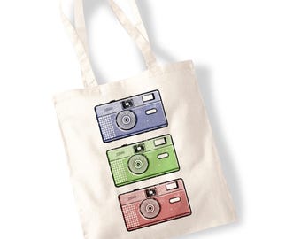 35mm Film Camera Tote Bag - RGB Photography Colourful Retro Vintage Aesthetic 70s 80s 90s