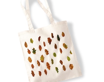 Autumnal Leaves Tote Bags - Seasonal Autumn Leaf Print, Colourful Selection Nature, Tree, Photographic Totes
