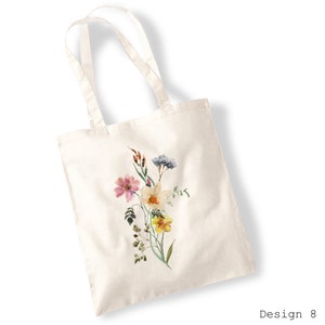 Wildflower Bouquet Tote Bags Watercolour, Pressed Flowers, Water Colour, Bunch of Cut, Watercolor Illustration Totes image 8