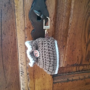 Keychain crochet slippers