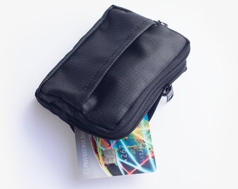 DOUBLE COMPARTMENT Credit Card Holder Wallet / Pocket Organizer / Mini Zipper Pouch / Small Nylon Pouch / Cordura / Zip Possibles Pouch