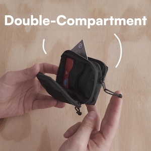 Pochette de rangement EDC À DOUBLE COMPARTIMENT / Organiseur de poche / Mini pochette tactique à fermeture éclair / Petite pochette en nylon / Cordura / Pochette zippée possible