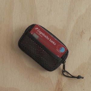 Porte-cartes de crédit en filet Portefeuille EDC / Cordura / Pochette à fermeture éclair Mini Possibles / Organiseur de poche EDC / Petite pochette pour monnaie en nylon