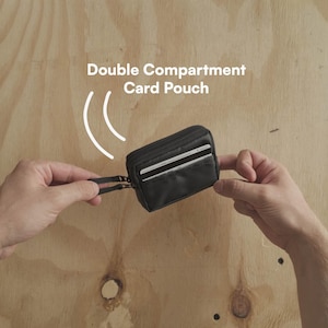 Cartera con tarjetero de crédito de doble compartimento / Organizador de bolsillo / Minibolsa con cremallera / Pequeña bolsa de nailon Xpac / Cordura / Bolsa con cremallera