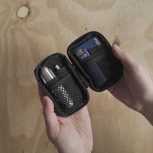 Bolsa EDC con bolsillos elásticos / Cordura / Mini bolsa con cremallera / Organizador de herramientas de bolsillo / Monedero pequeño de nailon para monedas y tarjetas / Cartera EDC