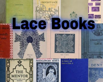 Lot de 180 eBooks sur la dentelle : patrons, histoire, téléchargement numérique, livres de loisirs créatifs, modèles de dentelle à faire soi-même (format PDF).
