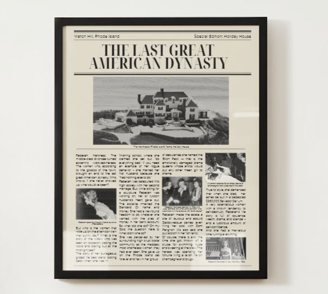 The Last Great American Dynasty Taylor Swift Wall Art Rebekah Harkness