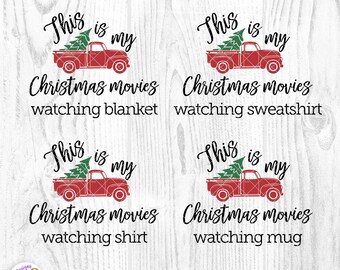 Christmas Movies Red Truck SVG, PNG, Cricut, Silhouette (Digital Download)