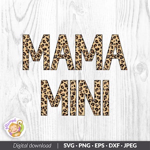 Leopardmamma och mini SVG | Cricut, Silhouette (digital nedladdning)
