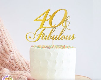 40 and Fabulous Cake Topper svg | Happy Birthday svg, Birthday Cake Topper SVG, Birthday, Instant download, Birthday SVG file, Topper svg