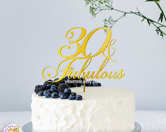 30 & Fabulous Cake Topper SVG | Birthday Party Decor (Digital Download)