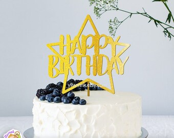 Cake Topper svg, Happy Birthday svg, Birthday Cake Topper SVG, Verjaardag svg, dxf en png instant download, Verjaardag SVG bestand, Topper svg